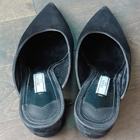 Prada Black Suede Mules - Picture 3 of 6